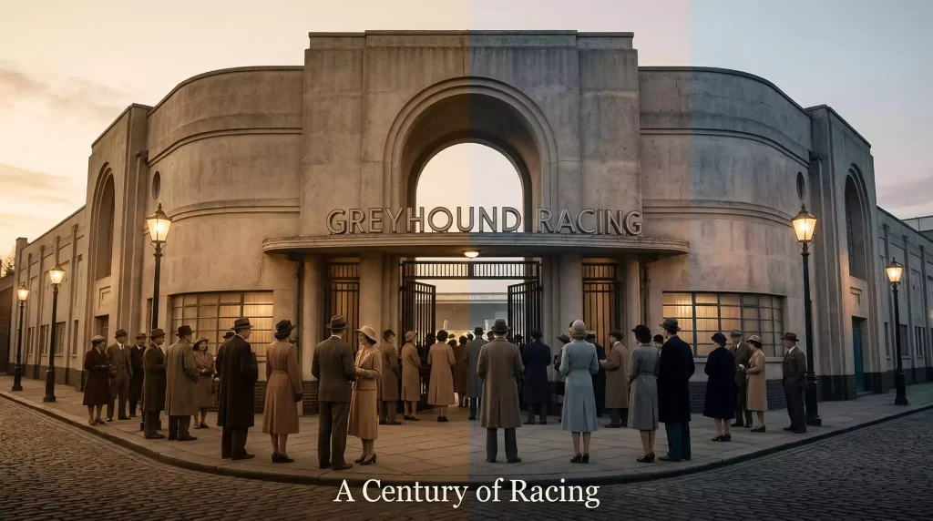 Historic UK greyhound racing stadium from the golden era